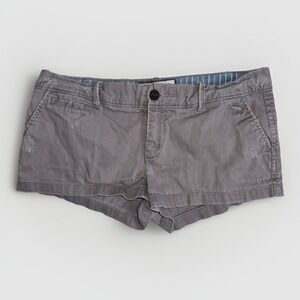 Abercrombie & Fitch Micro Mini Booty Shorts Size 4 Y2K Low Rise Moose Logo Gray
